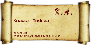Knausz Andrea névjegykártya